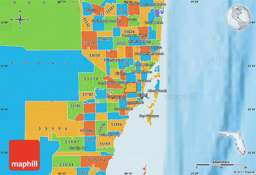 Political Map Of ZIP Code 33142