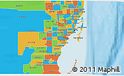 Political 3D Map of ZIP code 33143