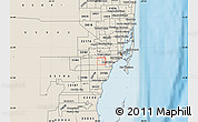 Shaded Relief Map of ZIP code 33155
