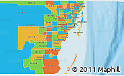 Political 3D Map of ZIP code 33156