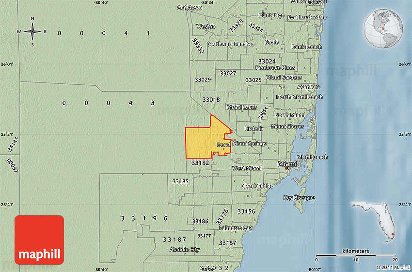Savanna Style Map Of ZIP Code 33178