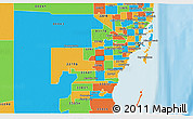 Political 3D Map of ZIP code 33183