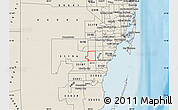 Shaded Relief Map of ZIP code 33186