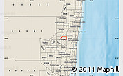 Shaded Relief Map of ZIP code 33313