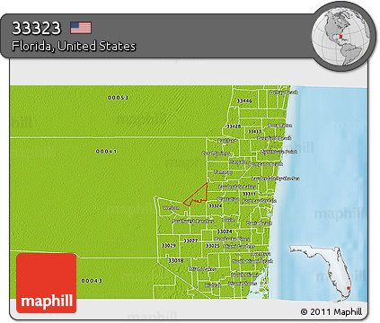 Physical 3D Map of ZIP Code 33323