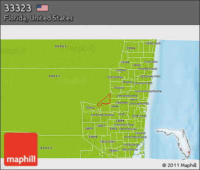Physical 3D Map of ZIP Code 33323