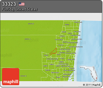 Physical 3D Map of ZIP Code 33323