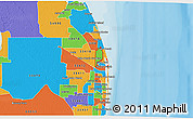 Political 3D Map of ZIP code 33410