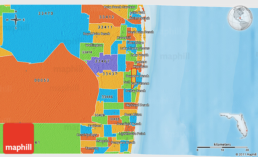 Map Of Palm Beach County Political 3D Map Of Zip Code 33426