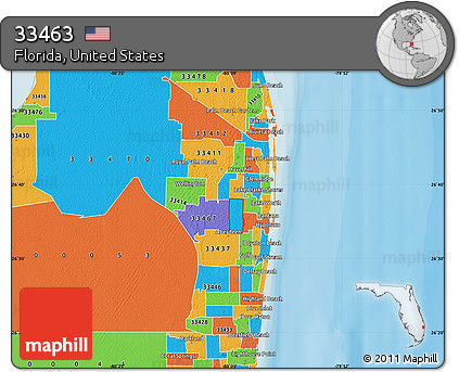 Political Map of ZIP Code 33463