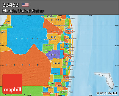 Political Map of ZIP Code 33463