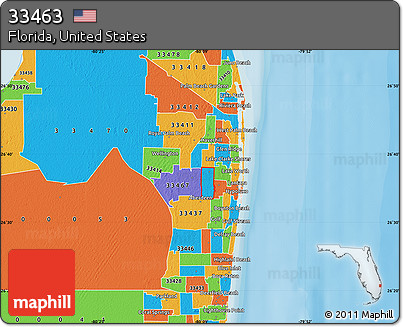 Political Map of ZIP Code 33463