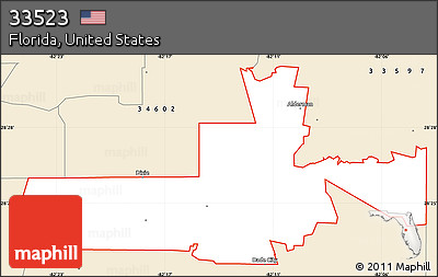 Classic Style Simple Map of ZIP Code 33523