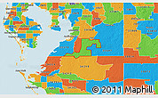 Political 3D Map of ZIP code 33598