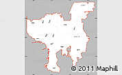 Gray Simple Map of ZIP codes starting with 336, cropped outside