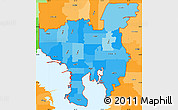 Political Shades Simple Map of ZIP codes starting with 336