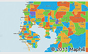 Political 3D Map of ZIP code 33607