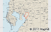 Shaded Relief Map of ZIP code 33619