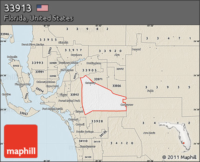 Classic Style Map of ZIP Code 33913