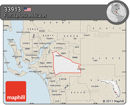 Classic Style Map of ZIP Code 33913