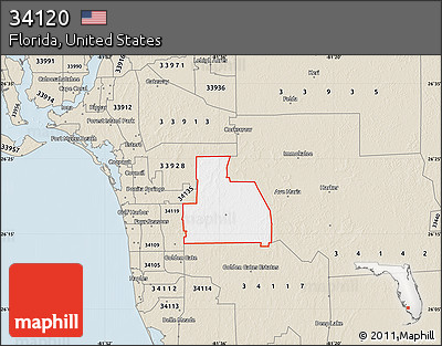 Classic Style Map of ZIP Code 34120
