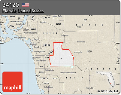 Classic Style Map of ZIP Code 34120