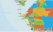 Political 3D Map of ZIP code 34205