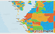 Political 3D Map of ZIP code 34221