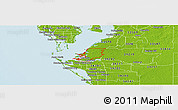 Physical Panoramic Map of ZIP code 34221