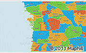 Political 3D Map of ZIP code 34446