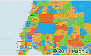Political 3D Map of ZIP code 34639