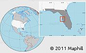 Gray Location Map of ZIP code 34685, highlighted country, highlighted state
