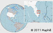 Gray Location Map of ZIP code 34946, highlighted country, highlighted county, hill shading