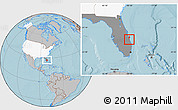 Gray Location Map of ZIP code 34946, highlighted country, highlighted state, hill shading