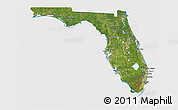 Satellite 3D Map of Florida, cropped outside