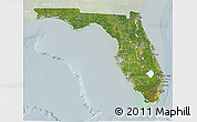 Satellite 3D Map of Florida, lighten