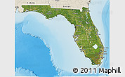 Satellite 3D Map of Florida, shaded relief outside