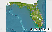 Satellite 3D Map of Florida, single color outside