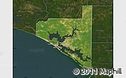 Satellite Map of Bay County, darken