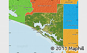 Satellite Map of Bay County, political outside