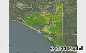Satellite Map of Bay County, semi-desaturated