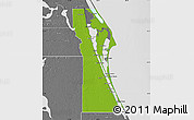 Physical Map of Brevard County, desaturated