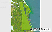 Physical Map of Brevard County, satellite outside