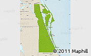 Physical Map of Brevard County, shaded relief outside