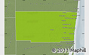 Physical Map of Broward County, semi-desaturated