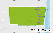Physical Map of Broward County, single color outside