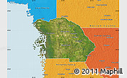 Satellite Map of Citrus County, political outside