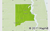 Physical Map of Clay County, lighten