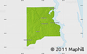 Physical Map of Clay County, single color outside