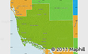 Physical Map of Collier County, political outside